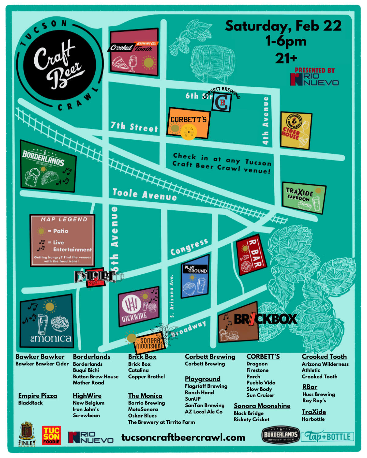 2025 Tucson Craft Beer Crawl Map